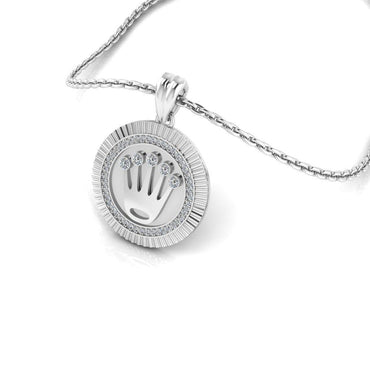 JBR Crown Style Medallion Rolex Sterling Silver Necklace - JBR Jeweler