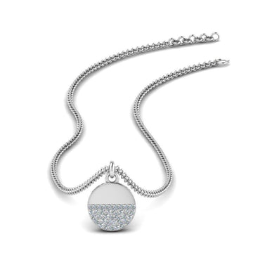 JBR Dainty Disc Diamond Pendant Sterling Silver Necklace - JBR Jeweler