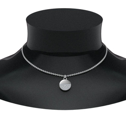 JBR Dainty Disc Diamond Pendant Sterling Silver Necklace - JBR Jeweler