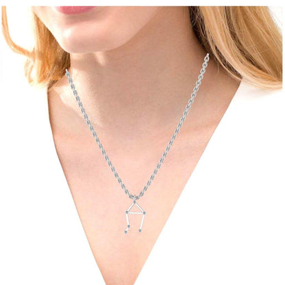 JBR Dainty Libra Zodiac Sign Sterling Silver Necklace - JBR Jeweler