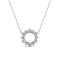 JBR Daisy Round Diamond Circle Sterling Silver Pendant - JBR Jeweler