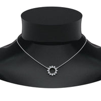 JBR Daisy Round Diamond Circle Sterling Silver Pendant - JBR Jeweler