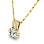 JBR Dazzling Oval Cut Diamond Sterling Silver Pendant Necklace - JBR Jeweler