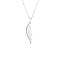 JBR Delicate Leaf Sterling Silver Pendant With Diamonds - JBR Jeweler