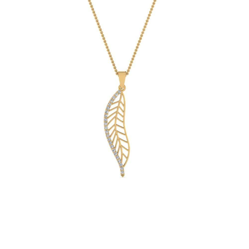 JBR Delicate Leaf Sterling Silver Pendant With Diamonds - JBR Jeweler