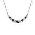 JBR Diamond Graduated Smile Sterling Silver Necklace - JBR Jeweler