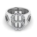 JBR Dollar Bezel Set Sterling Silver Cocktail Ring - JBR Jeweler