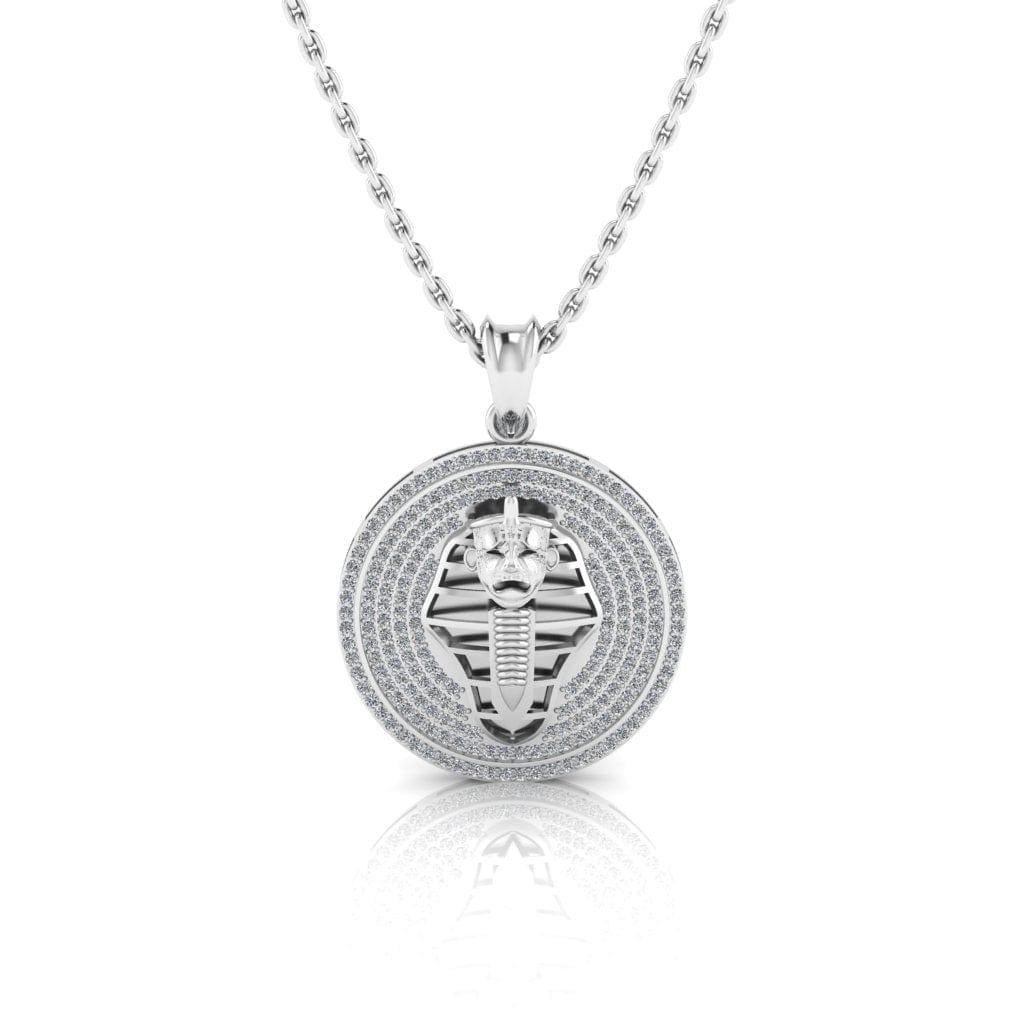 JBR “Egyptian mummies “ Round Cut Sterling Silver Necklace - JBR Jeweler