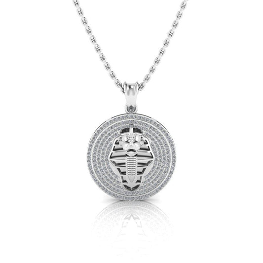 JBR “Egyptian mummies “ Round Cut Sterling Silver Necklace - JBR Jeweler