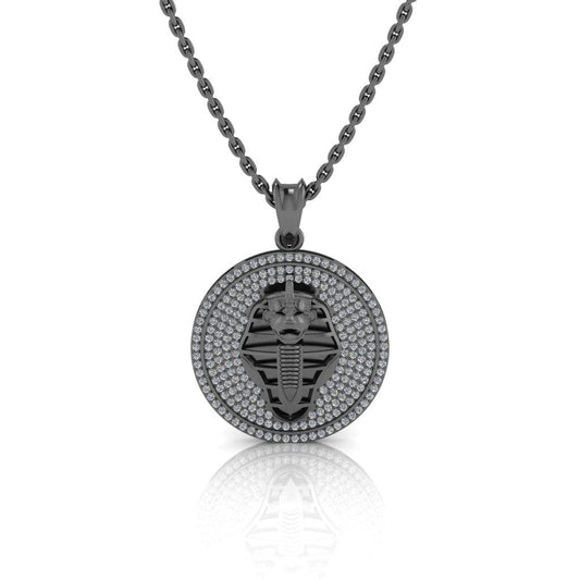 JBR “Egyptian mummies “ Round Cut Sterling Silver Necklace - JBR Jeweler