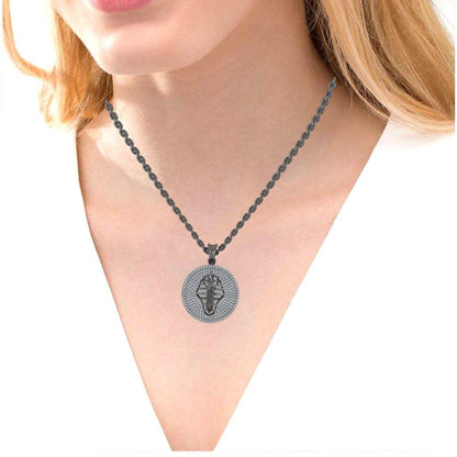 JBR “Egyptian mummies “ Round Cut Sterling Silver Necklace - JBR Jeweler