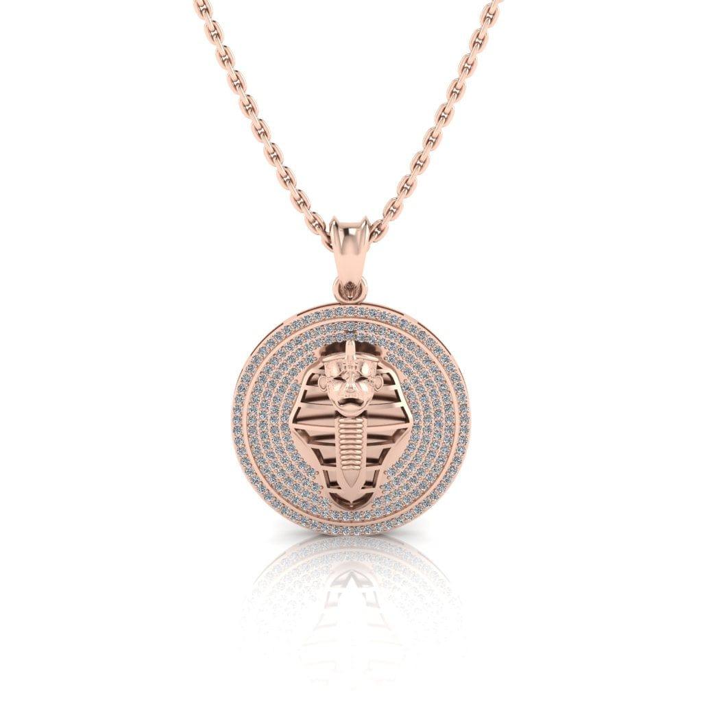 JBR “Egyptian mummies “ Round Cut Sterling Silver Necklace - JBR Jeweler