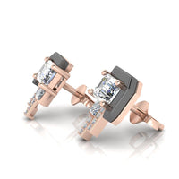 JBR Eldoie Two Tone Emerald Cut Stud Sterling Silver Earrings - JBR Jeweler