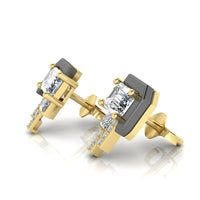 JBR Eldoie Two Tone Emerald Cut Stud Sterling Silver Earrings - JBR Jeweler