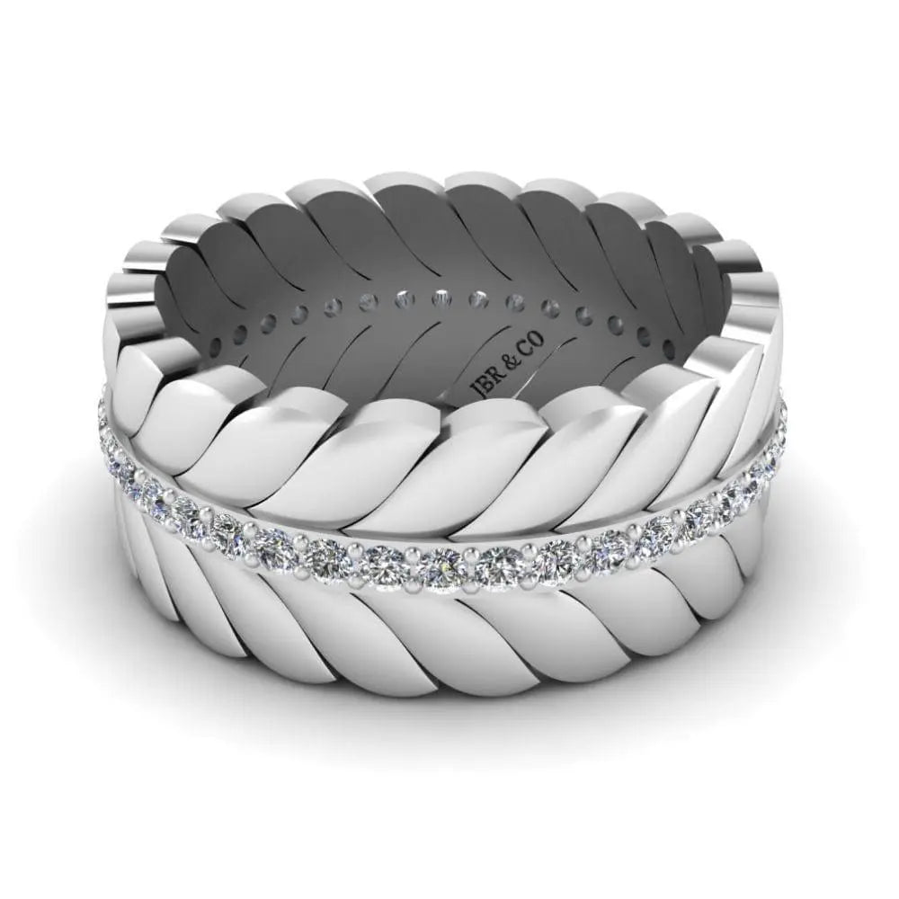 JBR Jeweler Silver Ring 3 / Silver JBR Elegant Chanel Leaf Wedding Ring In Sterling Silver