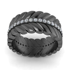 JBR Elegant Chanel Leaf Wedding Ring In Sterling Silver - JBR Jeweler