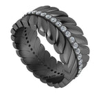 JBR Elegant Chanel Leaf Wedding Ring In Sterling Silver - JBR Jeweler