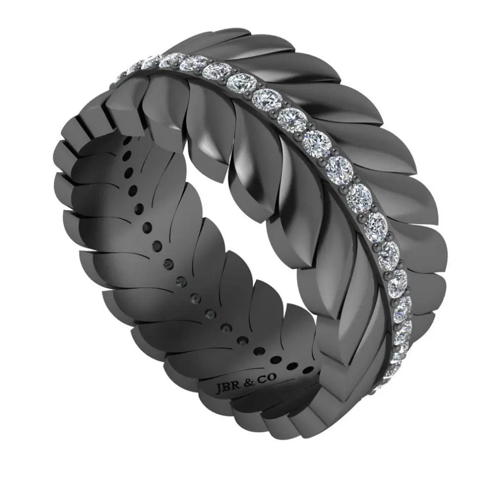 JBR Elegant Chanel Leaf Wedding Ring In Sterling Silver - JBR Jeweler