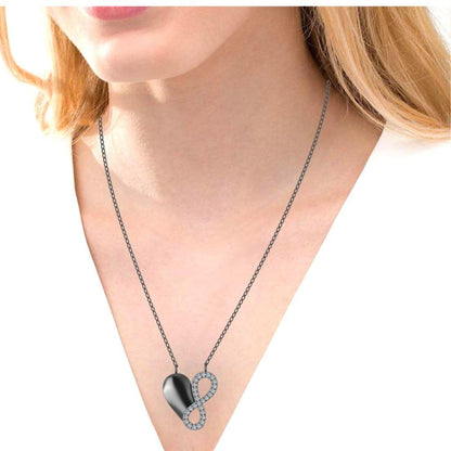 JBR “Endless Love”Heart and Infinty Sterling Silver Necklace - JBR Jeweler