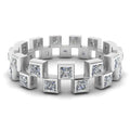 JBR Eternity Princess Cut Sterling Silver Women's Band - JBR Jeweler