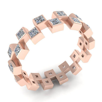 JBR Eternity Princess Cut Sterling Silver Women's Band - JBR Jeweler