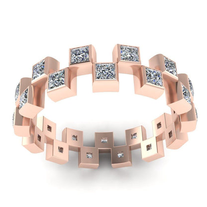 JBR Eternity Princess Cut Sterling Silver Women's Band - JBR Jeweler