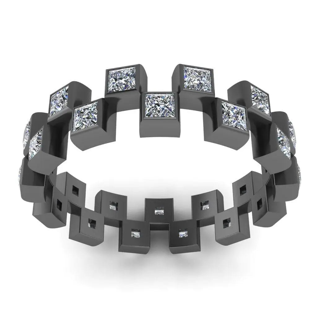 JBR Eternity Princess Cut Sterling Silver Women's Band - JBR Jeweler