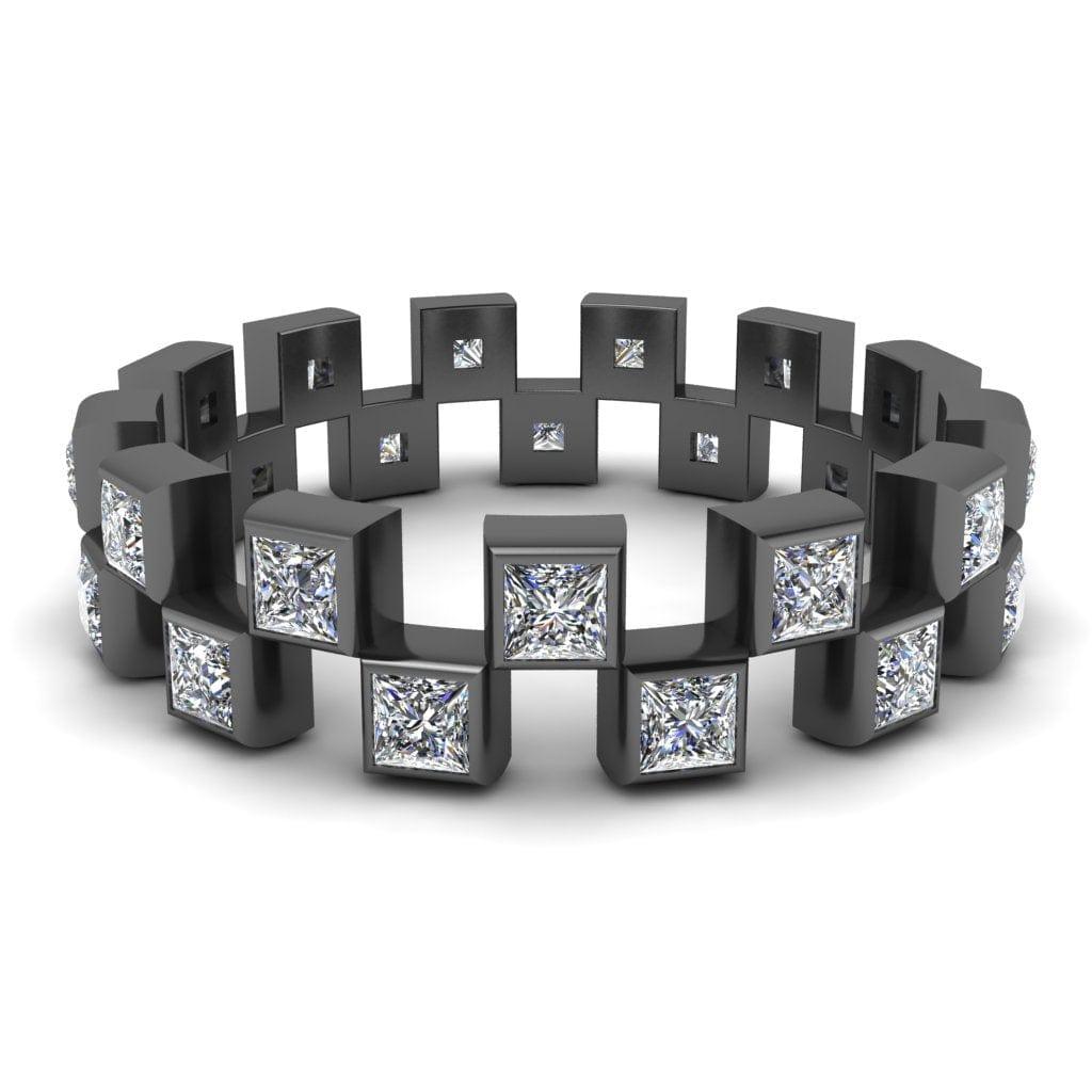 JBR Eternity Princess Cut Sterling Silver Women's Band - JBR Jeweler