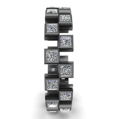 JBR Eternity Princess Cut Sterling Silver Women's Band - JBR Jeweler