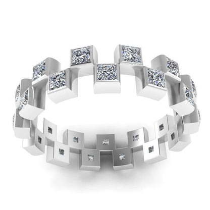 JBR Jeweler Silver Ring JBR Eternity Princess Cut Sterling Silver Women's Band