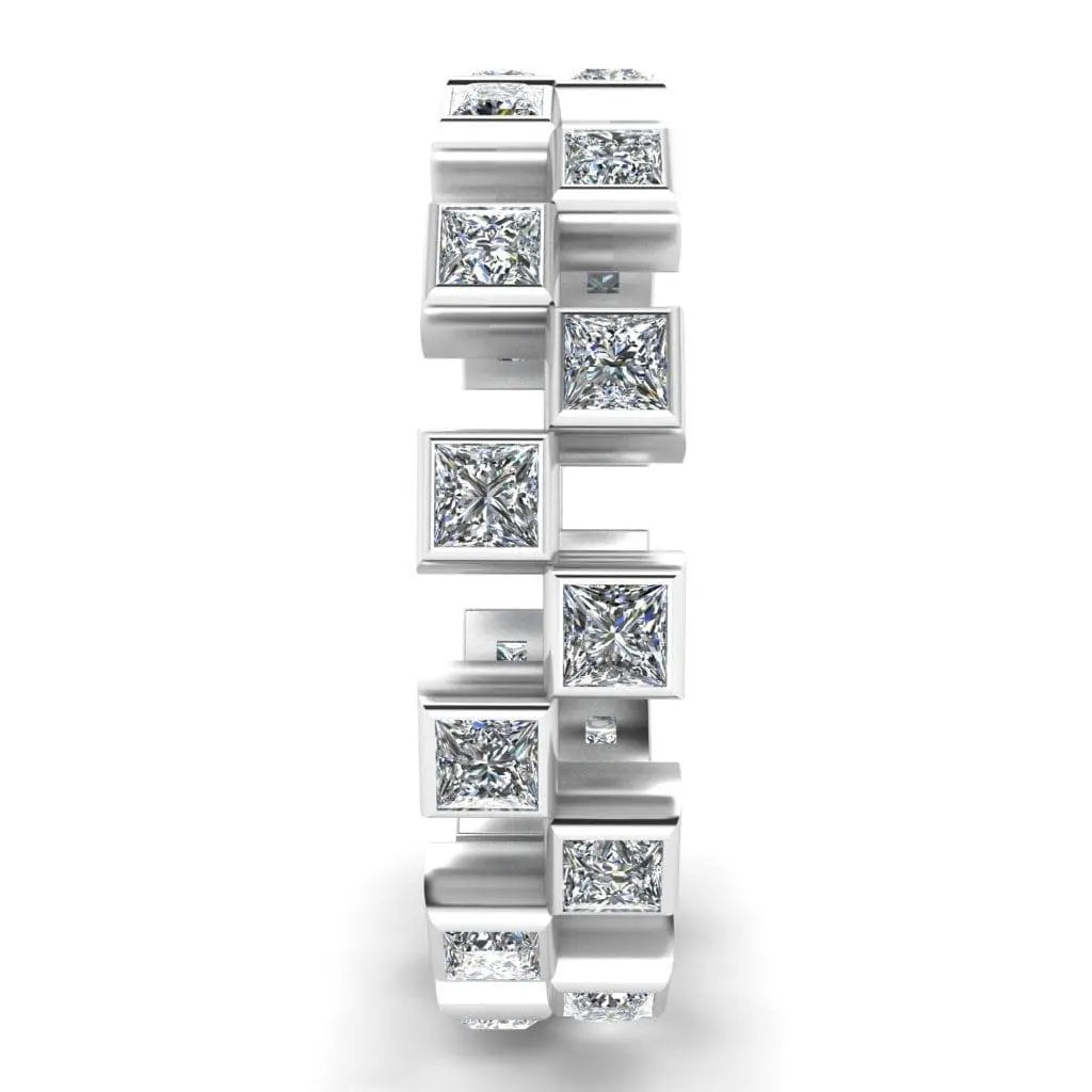 JBR Jeweler Silver Ring JBR Eternity Princess Cut Sterling Silver Women's Band