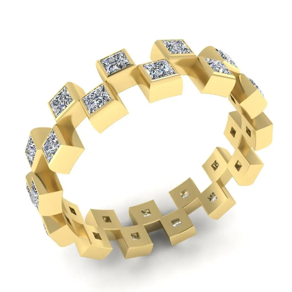 JBR Jeweler Silver Ring JBR Eternity Princess Cut Sterling Silver Women's Band