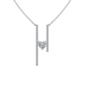 JBR Floating Heart Diamond Verical Bar Pendant Necklace - JBR Jeweler