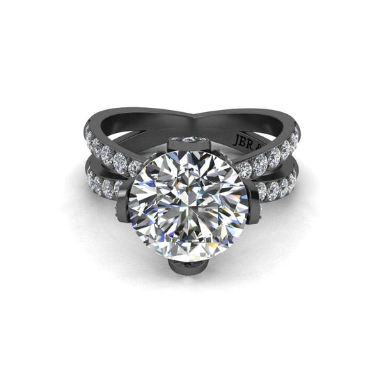 JBR Flower 4.0CT Round Cut Sterling Silver Engagement Ring - JBR Jeweler