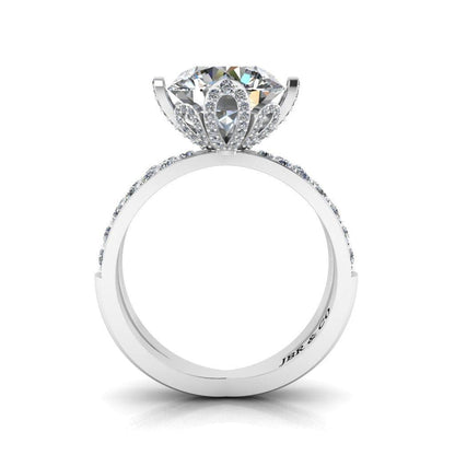 JBR Flower 4.0CT Round Cut Sterling Silver Engagement Ring - JBR Jeweler