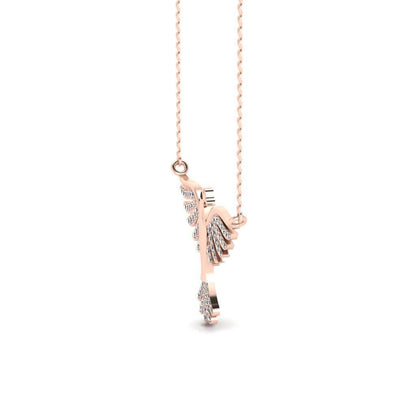 JBR Flying Bird Diamond Stud Sterling Silver Necklace - JBR Jeweler