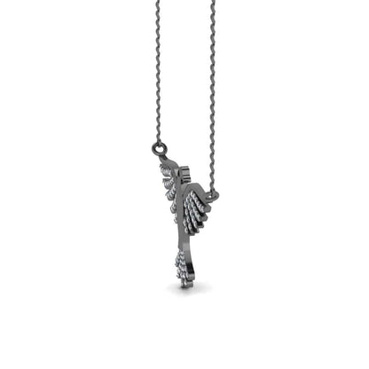 JBR Flying Bird Diamond Stud Sterling Silver Necklace - JBR Jeweler