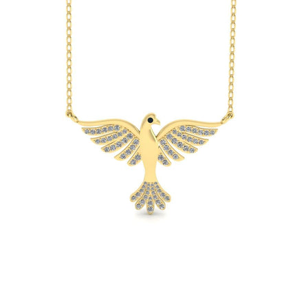 JBR Flying Bird Diamond Stud Sterling Silver Necklace - JBR Jeweler