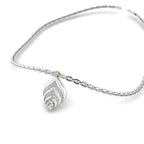 JBR Gorgeous Beauty Leaf Round Cut Diamond Sterling Silver Necklace - JBR Jeweler