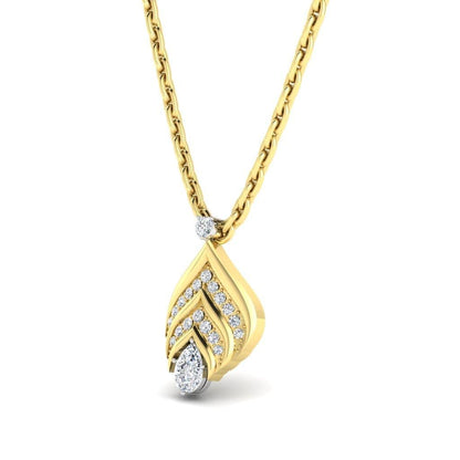 JBR Gorgeous Beauty Leaf Round Cut Diamond Sterling Silver Necklace - JBR Jeweler