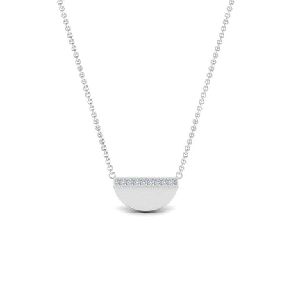 JBR Half Disc Diamond Stacking Sterling Silver Necklace - JBR Jeweler