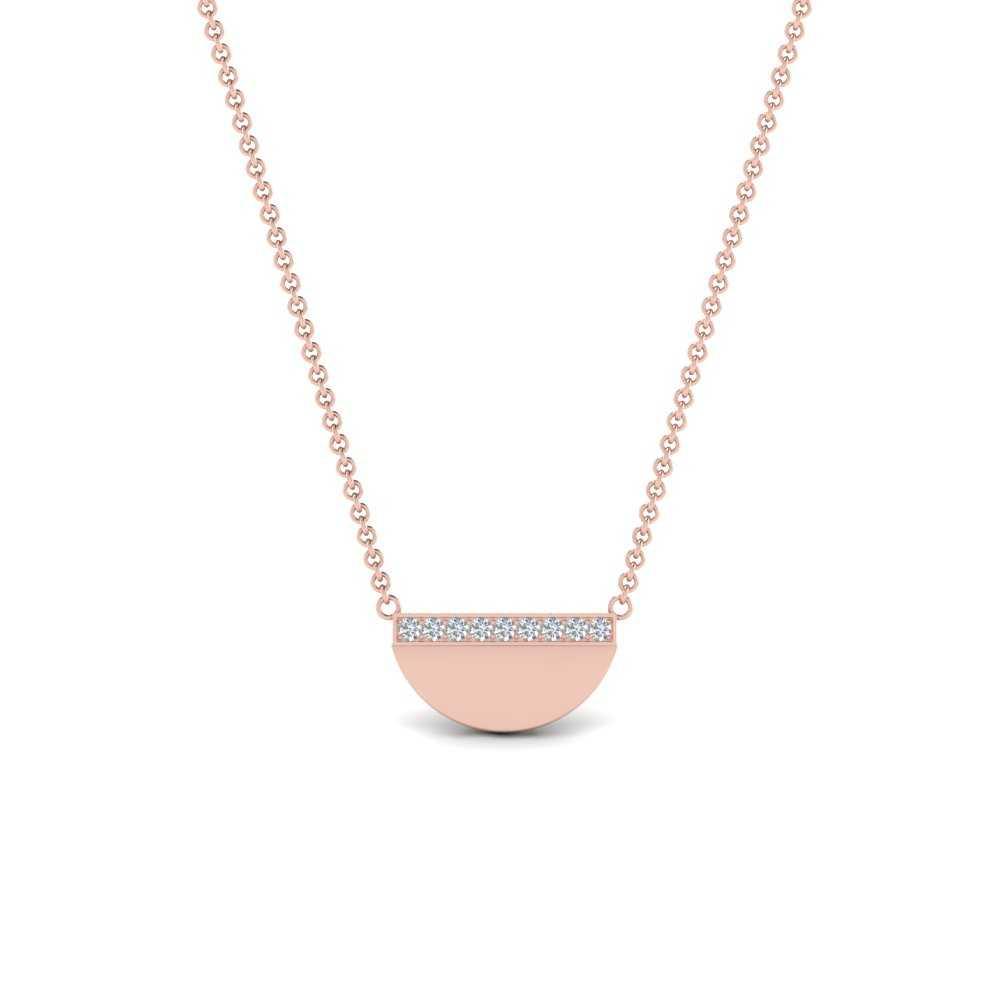 JBR Half Disc Diamond Stacking Sterling Silver Necklace - JBR Jeweler