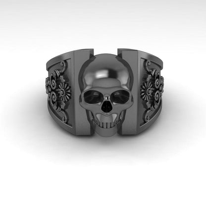 JBR Halloween European Shank Sterling Silver Skull Ring - JBR Jeweler