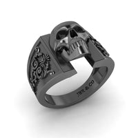 JBR Halloween European Shank Sterling Silver Skull Ring - JBR Jeweler