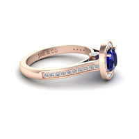 JBR Halo Cushion Cut Sapphire Sterling Silver Promise Ring - JBR Jeweler