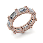 JBR Halo Emerald Luxury Sterling Silver Wedding Eternity Band - JBR Jeweler