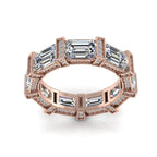 JBR Halo Emerald Luxury Sterling Silver Wedding Eternity Band - JBR Jeweler
