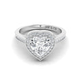 JBR Halo Heart Cut Sterling Silver Diamond Wedding Ring - JBR Jeweler