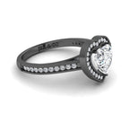 JBR Halo Heart Cut Sterling Silver Diamond Wedding Ring - JBR Jeweler