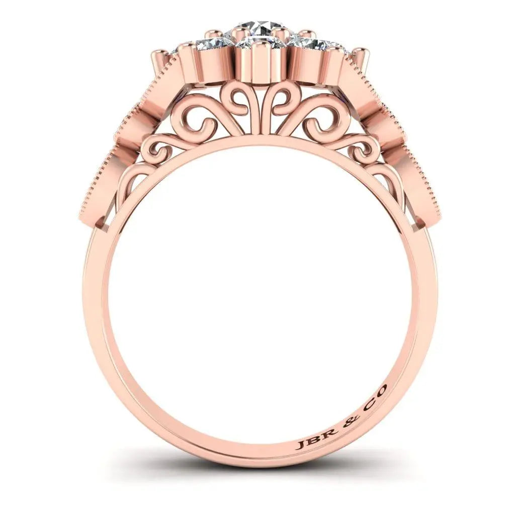 JBR Halo Set Round Cut Sterling Silver Ring - JBR Jeweler